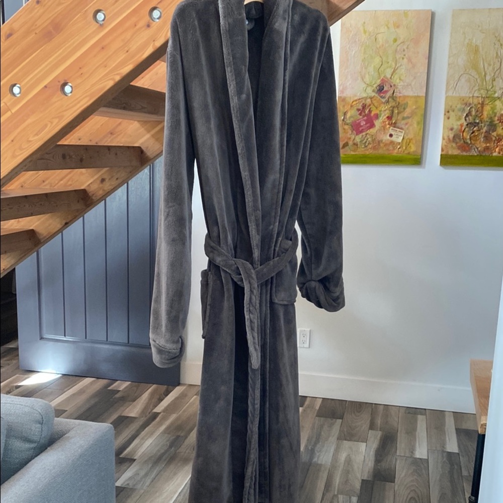 Restoration Hardware Charcoal Plush Robe